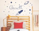 Custom Name and Rocket Space Stars Decal